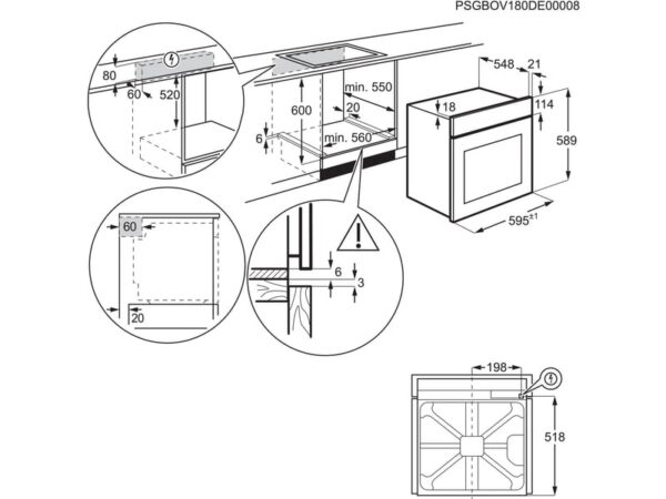 Four multifonction Pyrolyse ELECTROLUX EOF4P46X - 72 litre(s)
