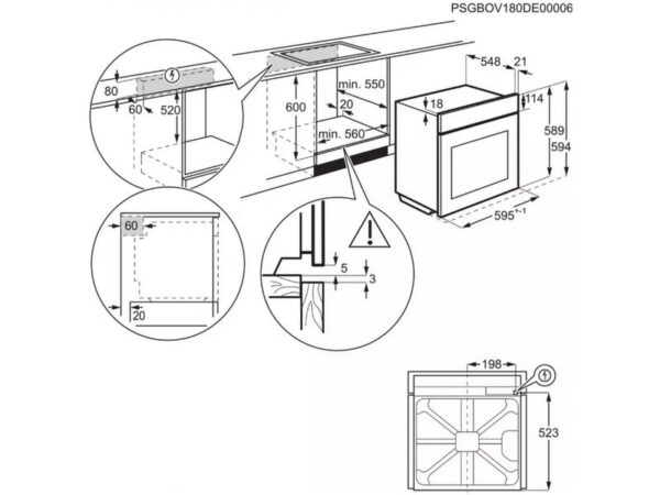 Four multifonction Pyrolyse ELECTROLUX EOF6P46V1 - 72 litre(s)