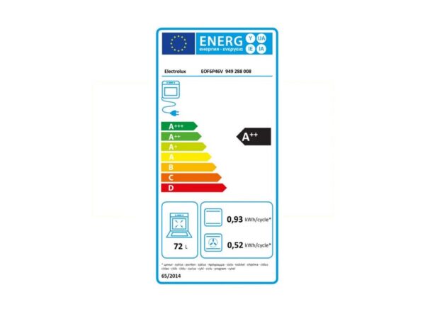 Four multifonction Pyrolyse ELECTROLUX EOF6P46V1 - 72 litre(s)