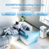 Electactic 8050 BTUs Climatiseur mobile pour pièces jusqu'à 400 mètres carrés, mini climatiseur pour chambre à coucher, avec mode déshumidificateur et ventilateur, télécommande, mode2 Electactic 8050 BTUs Climatiseur mobile pour pièces jusqu'à 400 mètres carrés, mini climatiseur pour chambre à coucher, avec mode déshumidificateur et ventilateur, télécommande, mode