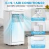 Electactic 8050 BTUs Climatiseur mobile pour pièces jusqu'à 400 mètres carrés, mini climatiseur pour chambre à coucher, avec mode déshumidificateur et ventilateur, télécommande, mode3 Electactic 8050 BTUs Climatiseur mobile pour pièces jusqu'à 400 mètres carrés, mini climatiseur pour chambre à coucher, avec mode déshumidificateur et ventilateur, télécommande, mode