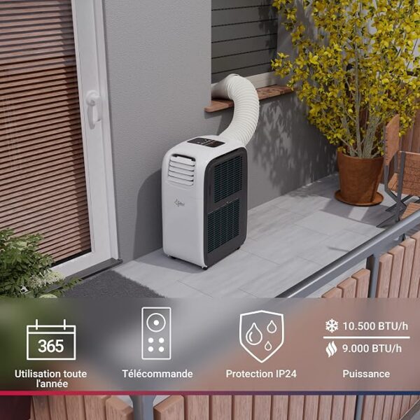 SUNTEC Climatiseur Mobile Reversible TRANSFORM 3 SUNTEC Climatiseur Mobile Reversible TRANSFORM 10.500 Eco R290, 6 en 1 : Indoor/Outdoor Refroidissement, Chauffage, ventilateur, Déshumidificateur 10.500 BTU/h